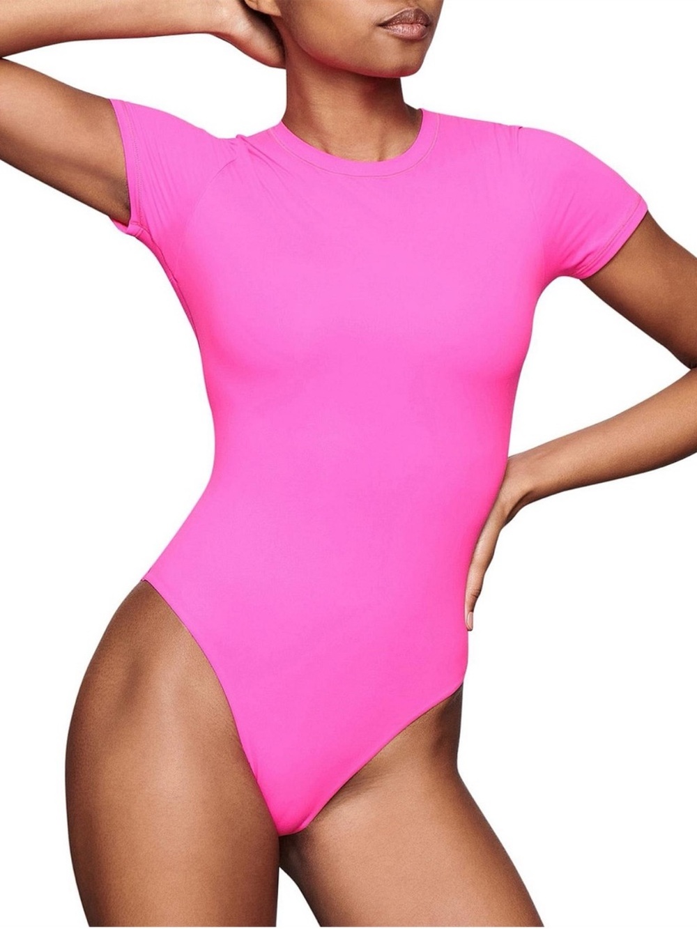 SKIMS Neon Orchid Short-Sleeve Bodysuit 2X NWT